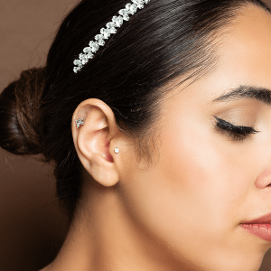 Marquise Medium Headpiece Silver Color